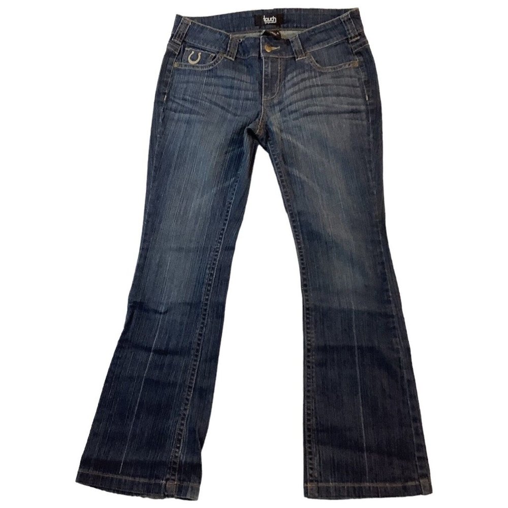 Touch by Alyssa Milano Horseshoe Jeans Size 8 Stretch Bootcut Blue Denim